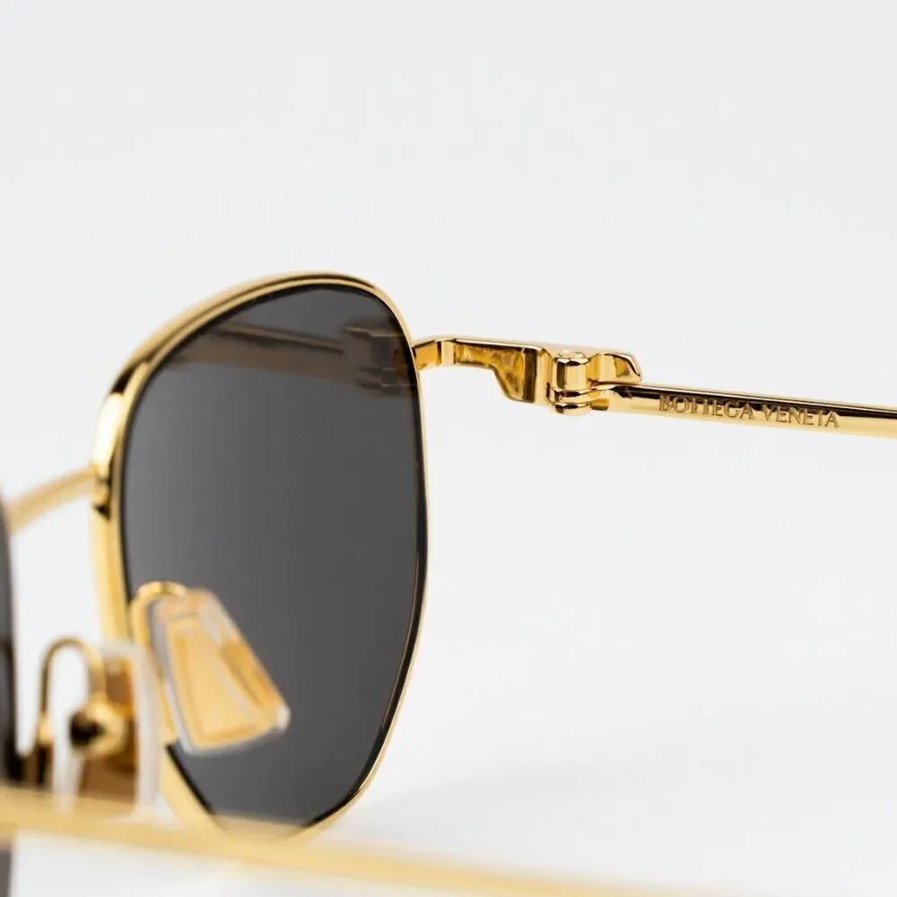 NEW Bottega Veneta BV1301S 001 Gold Grey Split Panthos Unisex Sunglasses